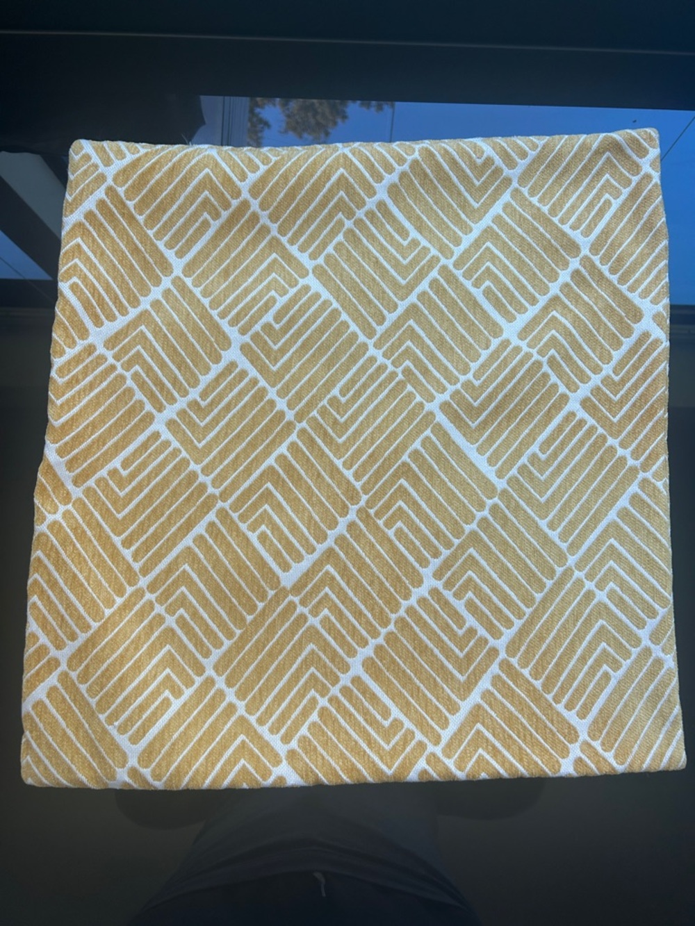 Geometric mustard and cream Throw Pillow Cover 19x19